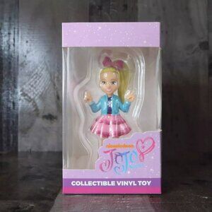 JoJo Siwa Collectible Vinyl Doll Blue Jacket Pink Skirt Peace Sign